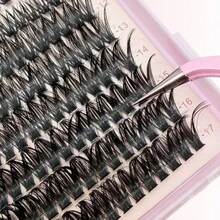 Lash Group Set, 640 Lash Extensions For Elongation, 10-17mm Individual Lashes, D-Shaped, Fluffy, Wispy False Lashes, DIY Kit - View 5