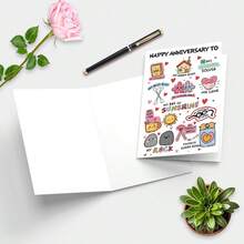 1PC-Happy Anniversary Greeting Card With Envelope, Funny Anniversary Card For Husband/Boyfriend, Creative Wedding Anniversary Gift Card For Men - A - View 5