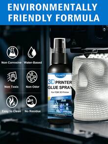 3D Printer Glue Spray Bed Adhesive Strong Grip Printing Glue For PLA PETG ABS TPU FDM 3D Printing Bed Adhesion Spray No Warping High Temperature Resistance Build Plate Adhesive Easy Remove - A - View 3