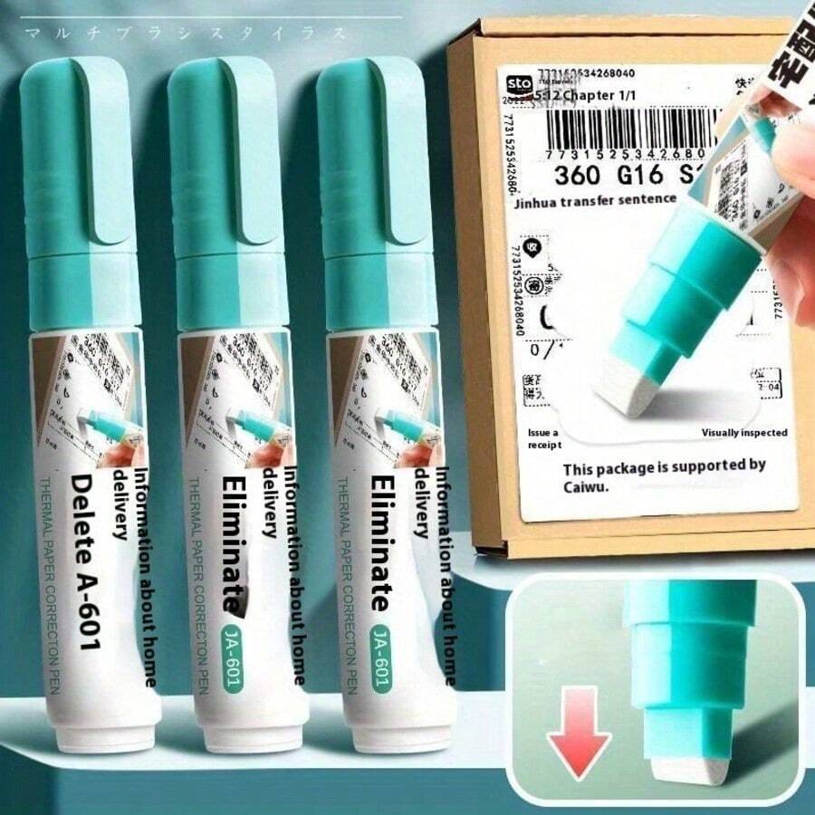 1pc Privacy Thermal Paper Eraser With White Tip, Multi-Function Detachable End For Instant Erasure Of Credit Card Receipts, Bank Statements, Tickets And Labels - Portable Document Shredder, Confidential Trace-Free Eraser Pen, Privacy Erasure Pen, Anti-Leakage Correction Pen, Suitable For Mobile Data (Inkless Technology, Product May Arrive Dry During Shipping, If No Ink Flows, Press A Few Times And Shake To Release Ink, Not Recommended For Purchase)