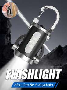 1pc Portable Waist Keychain Mini Flashlight Multi-Function Emergency Charging Keychain Waterproof And Large Flood Bright Suitable For Outdoor Camping Home Emergency Carry Lights - Keychain - View 3