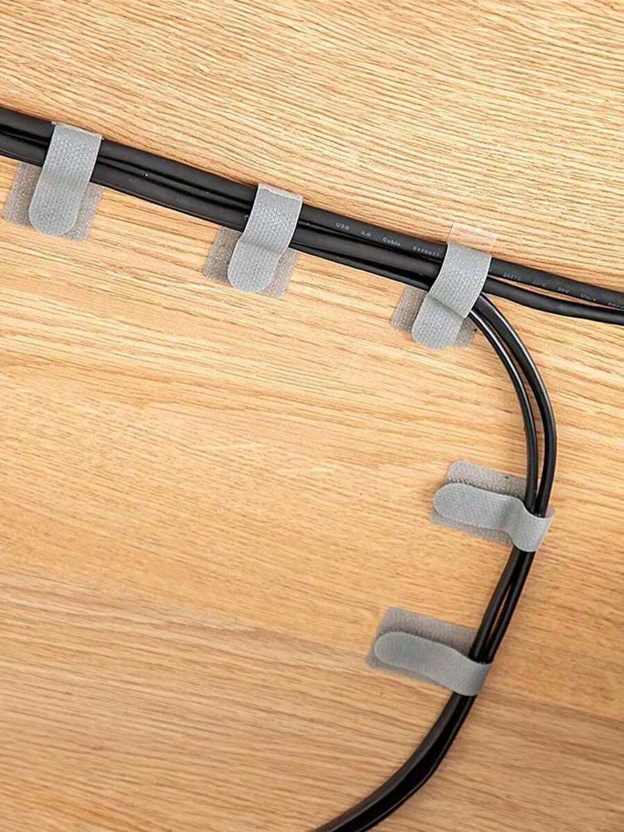 10/20/30/40/50pcs Cable Organizer, Hook And Loop Cable Ties, Under Desk Cable Management, Multi-Purpose Cable Ties, Suitable For Computer Cable Management, Desktop Cable Fixer, Cable Organizer, Hook And Loop Cable Ties - Multicolor - View 1