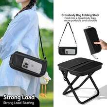 Portable Foldable Camping Stool, 120kg Load Capacity; Lightweight Outdoor Chair With Side Pocket, Suitable For Travel, Fishing And Hiking. Lightweight And Durable, Includes Side Mesh Pocket. - Multicolor - View 2