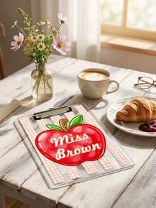 1pc Customized Apple Pen Teacher Name Clipboard, Personalized Teacher Appreciation Gift, Back To School, Teacher Gift, Lesson Plan Clipboard, Kindergarten & Elementary Teacher Desk Accessory, New Teacher Welcome Gift - Multicolor - View 7