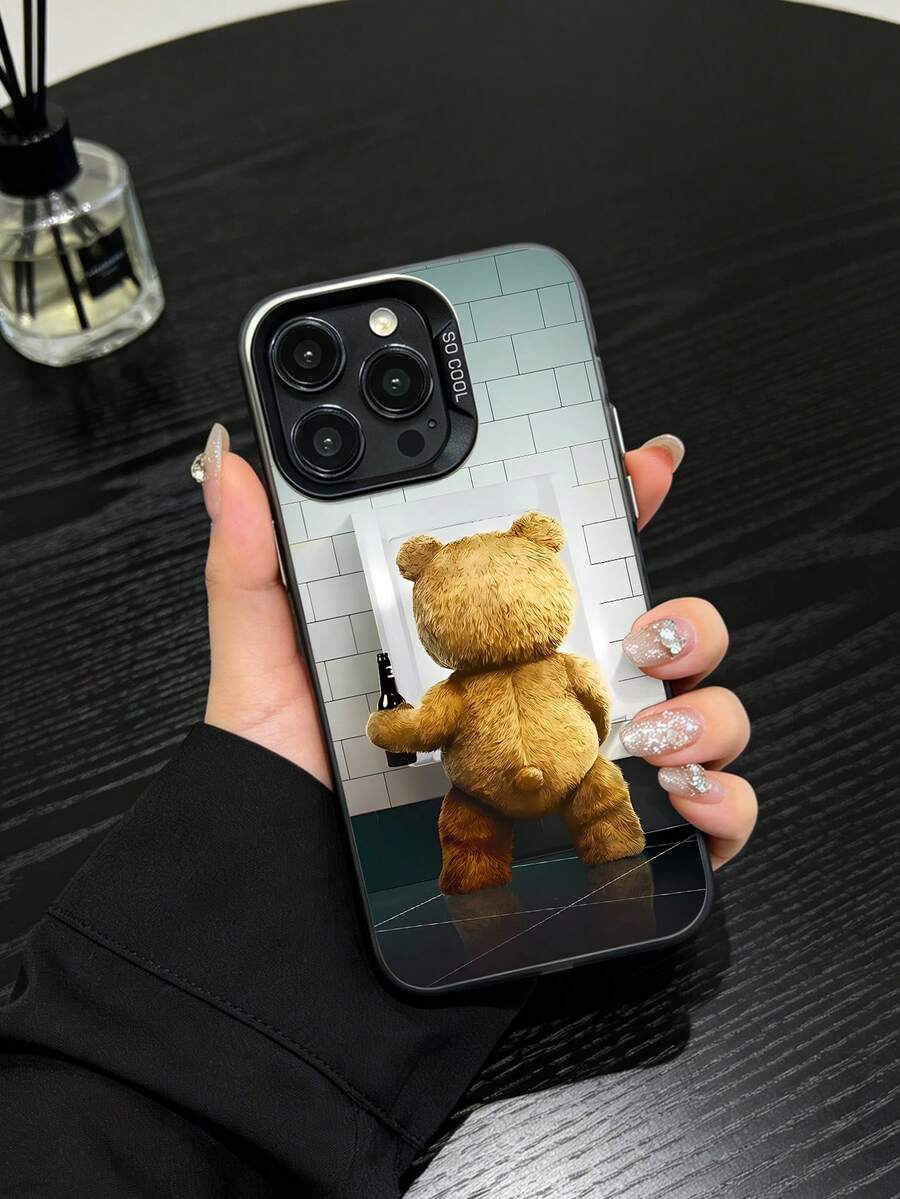 1件裝 Toilet Bear 個性化圖案全包覆 TPU 防震手機殼,相容 iPhone 17/16/15/14/13/12/11/Pro/Pro Max/Plus 與 Galaxy 系列 - 灰色 - 查看 1
