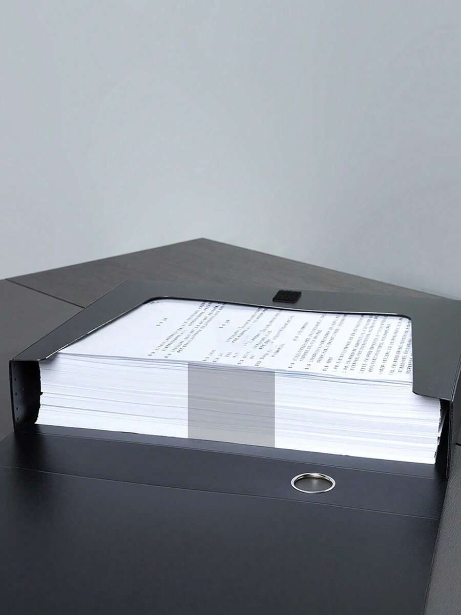 Multi-Size Thick Hard Shell A4 File Box With Built-In Handwritten Label Bar, Large Capacity Waterproof Wear-Resistant Office Contract & Invoice Storage Box - Multicolor - View 1