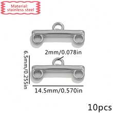 10pcs 18K Gold Plated Stainless Steel Multi-Hole Bar Connectors, Fade-Resistant DIY Jewelry Findings - Stainless Steel Porous Connection - View 8
