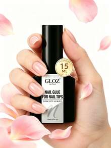 GLOZ 15ML 穿戴甲/甲片/假指甲專用強力指甲膠，附刷頭，超強黏合，持久耐用，適用於壓接式指甲、甲片、假指甲、壓克力甲片與凝膠指甲 - 無色 - 查看 10