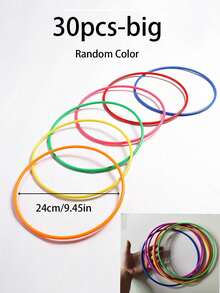 30pcs/10pcs/2pcs Juego de Lanzamiento de Aros de Plástico Multicolor, Aros de Carnaval, Para Juegos de Práctica de Velocidad y Agilidad, Juegos de Jardín y Patio al Aire Libre, Juegos de Despedida de Soltera, Regalos de Fiesta de Cumpleaños y Vacaciones de Carnaval, Accesorios de Fiesta de Festival de Playa y Césped (Colores Aleatorios) - Multicolor - Ver 13