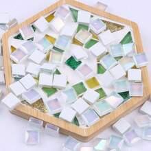 100g 彩虹玻璃馬賽克瓷磚，1cm 正方形混色，DIY 手工杯墊與藝術項目材料 - A - 查看 14