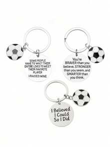 Soccer Pendant Keychain Backpack Strap Accessory, Cool Soccer Enthusiast Keychain - A - View 4