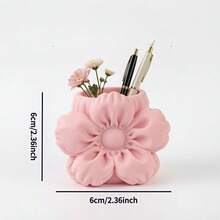 Puff Flower Shaped Storage Bucket & Cosmetic Organizer, Lightweight Design, Suitable For Home And Office Desk, Supports Embedded Installation, Flower-Shaped Desktop Decoration Stationery Storage, Compact And Portable, Minimalist Desktop Accessory - A - View 11