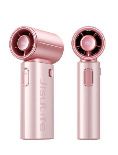 JISULIFE Mini Handheld Fan Life9S - Sleek : Turbo Power, 22 Hours Cooling, LED Display, 5000mAh, 5-Speed, Small Portable Fan For Travel, Cruise, Concerts, Gifts For Women Men
