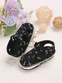 1 Pair 0-1 Years Old Infant Sandals, Infant Toddler Closed-Toe Soft Sole Walking Shoes - Black - View 3