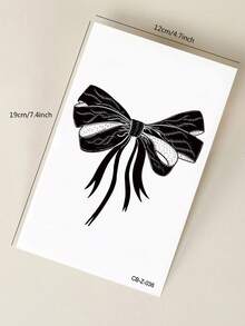 Herbal Juice Semi-Permanent Magic Tattoo Sticker Personalized Bow Pattern 14-Day Fade-Resistant Music Festival Party Gift Arm Back Leg Body Temporary Tattoo Sticker 1pc/Pack - Blue - View 7