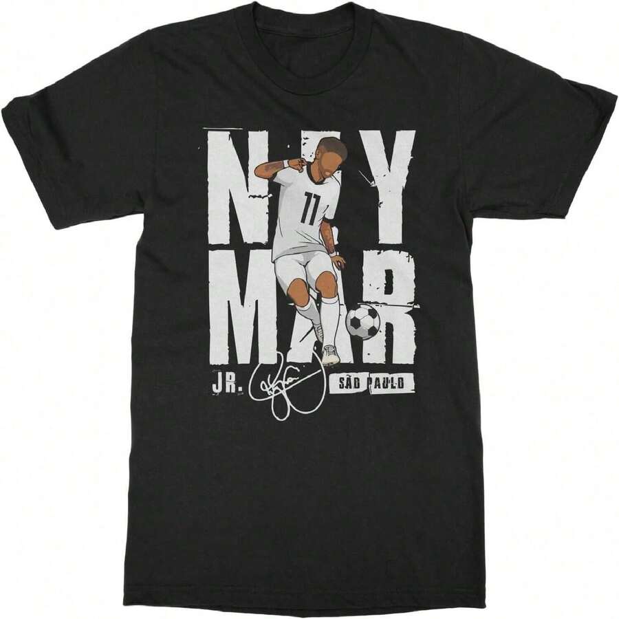 Camiseta con temática de homenaje al futbolista Santos, estilo casual conmemorativo para fans unisex, ropa de mujer. - Negro - Ver 1