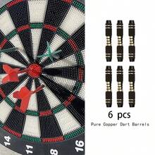 6PCS Brass Soft Tip Dart Barrels Black Gold Knurled Grip 2BA Thread Darts Barrel Replacement - Bronze - View 2