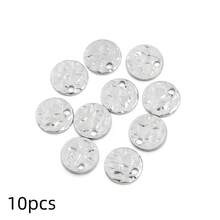 10pcs Stainless Steel French Embossed Bracelet Pendants - Nordic Style Charms For DIY Jewelry Crafting, Bracelet Pendant, Stainless Steel, French Embossed, Single Hole - Multicolor - View 12