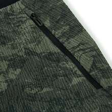 Pantalones cortos de running LI-NING para hombre, elásticos y de secado rápido, ligeros y transpirables para entrenamiento al aire libre (AKSW121) - Estampado integral en gris y verde militar - Ver 6