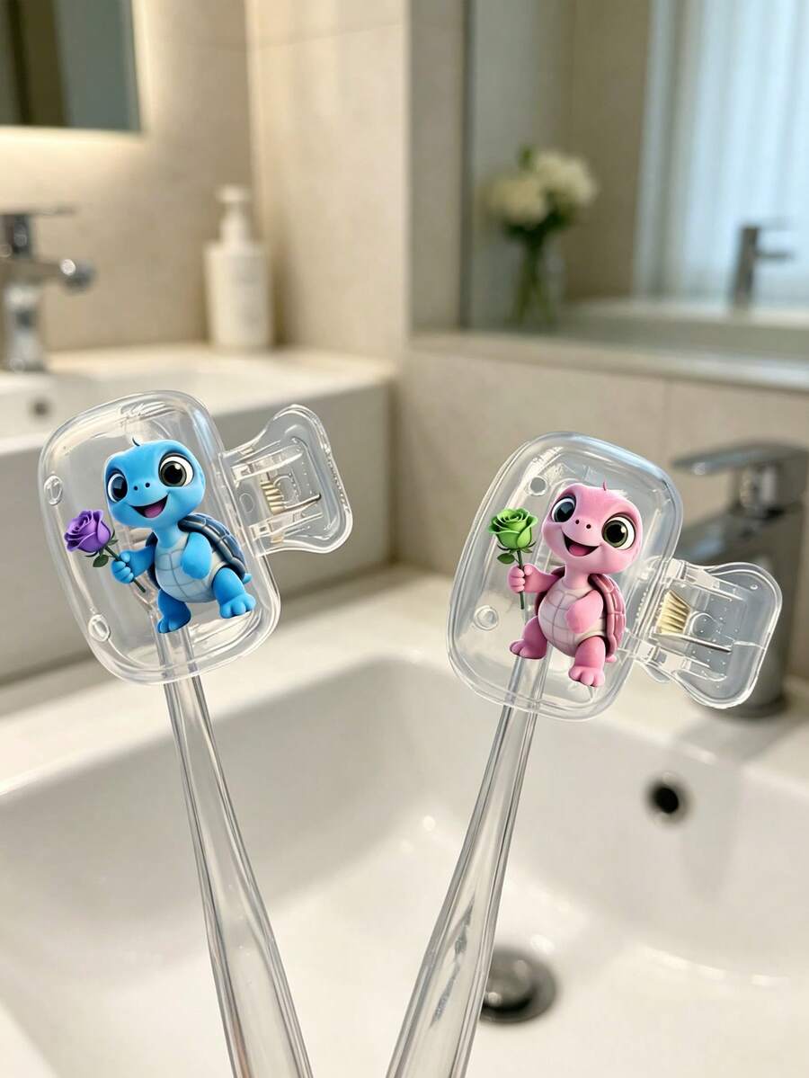 Cute Turtle Pattern Portable Toothbrush Cover, Transparent Travel Toothbrush Storage Box, Toothbrush Head Protective Clip, Toothbrush Storage Clip, Toothbrush Dust-Proof Protective Sleeve, Portable Design Convenient To Carry, Dust-Proof Cover, Suitable As Gift For Couples, Friends, Family, Teachers, Travel Enthusiasts, Essential For Home, Dorm, Vacation, Suitable For Birthday, Back To School, Wedding, Mother's Day, Easter And Other Occasions, Spring And Summer Essential