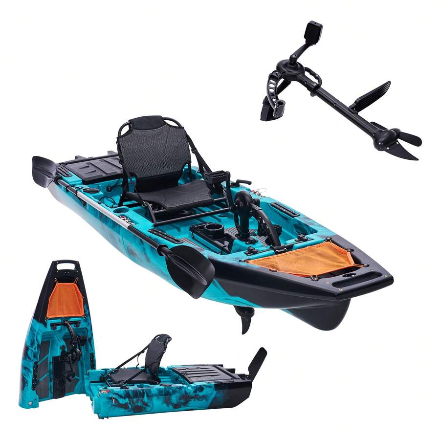 Modular Fishing Kayak With Drive System – Lightweight Sit-On-Top Pedal Kayak, Durable HDPE Construction, 420lbs Capacity For Adults & Youth - Propeller Drive - View 1