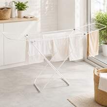 Tendedero Extensible Plegable 179x90x54cm – Diseño Compacto en Blanco y Negro, Resistente y Ahorra Espacio,Tendedero de Ropa Extensible y Plegable - Blanco 2 - Ver 4