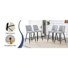 Set Of 2 Bar Stools / 100 Cm High. Stylish Bar Stools / Black PU Leather And Comfortable Footrest / Available In Several Colors / 120 Kg Load Capacity / For Restaurants, Bars And Living Rooms - 黑色+淺灰色 - 查看 9