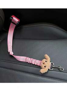 1pc Cute Dog Car Safety Belt, Reflective Woven Strap, Elastic Retractable Leash, New Pet Car Seat Tether Accessory, Suitable For Cats And Dogs - Multicolor - View 11
