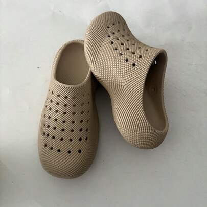 EVA Summer Closed Toe Slippers Unisex Thick Sole Clog Shoes Soft Cushion Feel Outdoor Water-Resistant Non-Slip Casual Couple Slippers