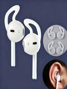 3/1Pair Soft Silicone Anti-Drop Ear Hooks For AirPods, In-Ear Earbud Tips, Non-Slip Sports Ear Covers, Sweatproof For Running Gym, Light Comfy Fit, Easy Install, Reusable Soft Caps, No Ear Soreness, Secure Anti-Fall Silicone Earphone Sports Gear - View 6
