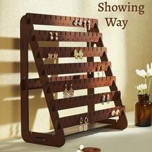 Elegant Vintage Wood Earring Holder Organizer With Removable Trays - Tabletop Display Stand For Studs, Hoops & Dangling Earrings, No Assembly Required, Jewelry Towers - 8-layer Jewelry Rack - View 4