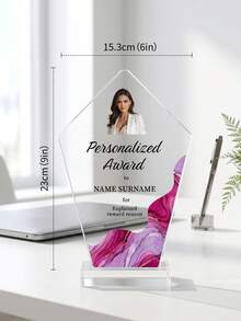 1pc Personalized Acrylic Trophy, Customized Photo And Text, Employee Recognition, Business, Graduation, Sports Competition Commemorative Gift Custom Recognition Trophy - Multicolor - View 8