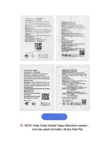 YADORNOS 24入組修長棺材夾心設計假指甲套裝，法式風格壓克力甲供應 - 彩色 - 查看 3
