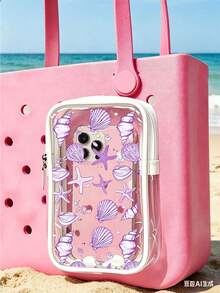 New Ocean Shell Pattern Bogg Beach Phone Bag (Includes Starfish And Shell Pattern) - Accessory, Phone Bag, Toiletry Bag; Essential For Travel And Outings, Can Be Used As Decorative Charm - Multicolor - View 7