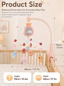 Remote Control Baby Crib Mobile With Projection, Rotating Educational Hanging Bell Toy, Suitable For 0-6 Months Newborn Early Learning, Baby Supplies, Sensory Toy, Baby Rattle, Baby Crib Mobile, Baby Toy, Newborn Essentials, Newborn Essentials, Baby Essentials - Multicolor - View 5