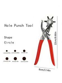 Leather Hole Punch, 9 Inch Belt Hole Punch, Heavy Duty Leather, #6 Rotary Belt Hand Punch, Suitable For Belts, Shoulder Straps, DIY Leather Crafts And Repair - A - View 6