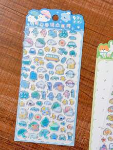 Juego de pegatinas de cristal láser de resina, adecuado para decoración de planificador y manualidades hechas a mano - Multicolor - Ver 6