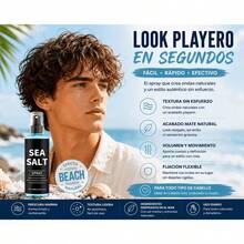 Spray de Sal Marina para Peinar y Dar Textura al Cabello - un Spray de Ondas de Playa de Fijación Fuerte Adecuado para Rizos Gruesos, Cabello Surf y Tipos de Cabello Comunes - Spray para el Cabello de Playa Sin Calor y Sin Alcohol, Cuidado del Cabello Surf, Textura Natural, Potenciador de Rizos - Negro - Ver 13