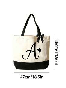 Bolso Tote Grande para Mujer con Patrón de Inicial - Esencial de Verano. Cinta, Bolso de Playa de Gran Capacidad, Bolso Multifuncional, Bolso de Hombro Portátil de Moda, Bolso de Aseo para Viajes, Bolso de Maquillaje, Bolso de Almacenamiento de Trajes de Baño, Adecuado para Oficina, Playa, Vacaciones, Compras, Fiesta, Recuerdo de Graduación, Adecuado para Recuerdo de Viaje, Regalo del Día del Maestro, Regalo de Regreso a la Escuela, Regalo de Fiesta, Regalo de Vacaciones - Multicolor - Ver 7