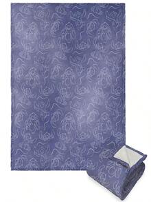 Lilo And Stitch Silk Touch Sherpa Throw Blanket,Stitch Clouds - 白色 - 查看 1