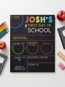 1 pieza Letrero personalizado con texto Primer día de escuela, Letrero último día de escuela, Letrero primer día de escuela, Letrero vuelta a la escuela, 1er día de escuela - Multicolor - Ver 4