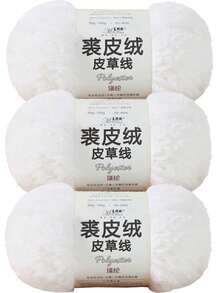 Lawkeman 1/3pcs(100-300g) Faux Fur Yarn, Super Soft Thick Fluffy, Suitable For Crochet, Knitting, Blankets, Handmade Crafts, Scarves And DIY Projects - Multiple Styles - View 9