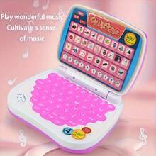 Letter & Number Keyboard Early Learning Laptop Toy, Children's Educational Sound Book All-In-One, Available In Pink Or Blue, Plastic Material, Ideal Christmas Or Birthday Gift (Battery Not Included) - Multicolor - View 3