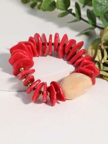 1pc Minimalist Fashion Geometric Beaded Bracelet - 1 Simple Geometric Bracelet - View 9