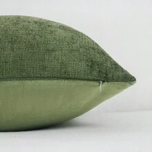 1件 18x18英吋深藍色沙發抱枕套，柔軟舒適紋理雪尼爾枕套，適用於居家裝飾、沙發、客廳靠墊、臥室 - 綠色 - 查看 3