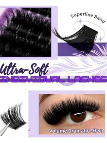 432pcs D-Curl Fluffy False Eyelash Clusters, Cluster Lashes, 0.07mm D-Curl 10-16mm Mixed Natural Eyelash Extension, Super Thick Growth Cluster Lashes, Curled Individual Lashes, Cartoon-Like Growth Lashes, Suitable For Beginners Home Use - View 8