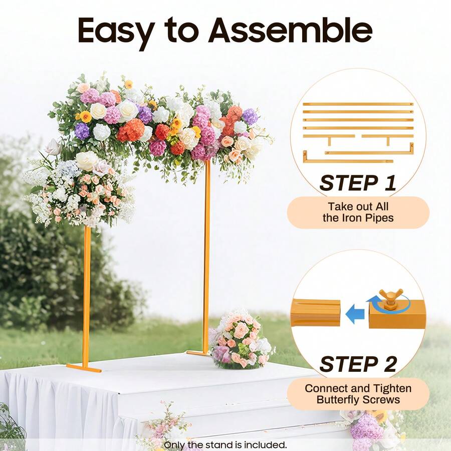 Wedding Decoration Archway Flower Balloons Vertical Decoration Background Bracket Room Decoration Background Bracket Yellow 2*1.5 M - / - View 1