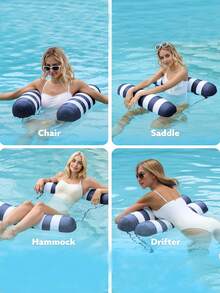 Inflatable Pool Bed Floating Hammock For Adults, Water Air Mattress, Pool Floating Accessories, Multi-Functional Pool Floating Chair For Swimming Pool, Beach, Summer Leisure - Multicolor - View 10