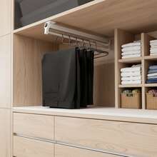 Ausziehbarer Hosenhalter für den Kleiderschrank, Kleiderständer, aus kaltgewalztem Stahl, für 18–20 Hosenpaare, zur Aufbewahrung und Organisation von Kleidung zu Hause - Übersicht 6