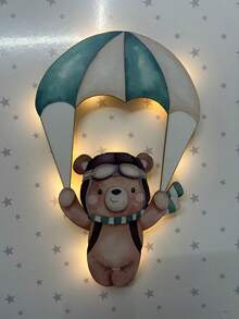 Illuminated Green Aviator Teddy Bear Decorative Kit - 綠色泰迪熊 - 查看 2
